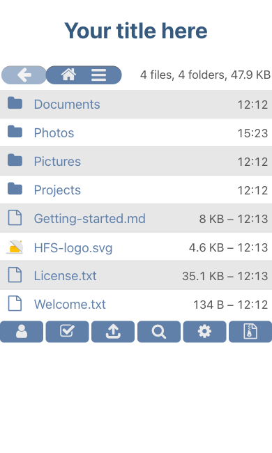 HFS shared files in a phone browser